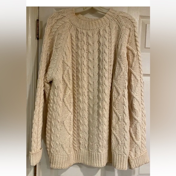 Vintage Womens Timberland Weathergear Made in Ireland Cable Sweater 100% Cotton - Picture 2 of 8
